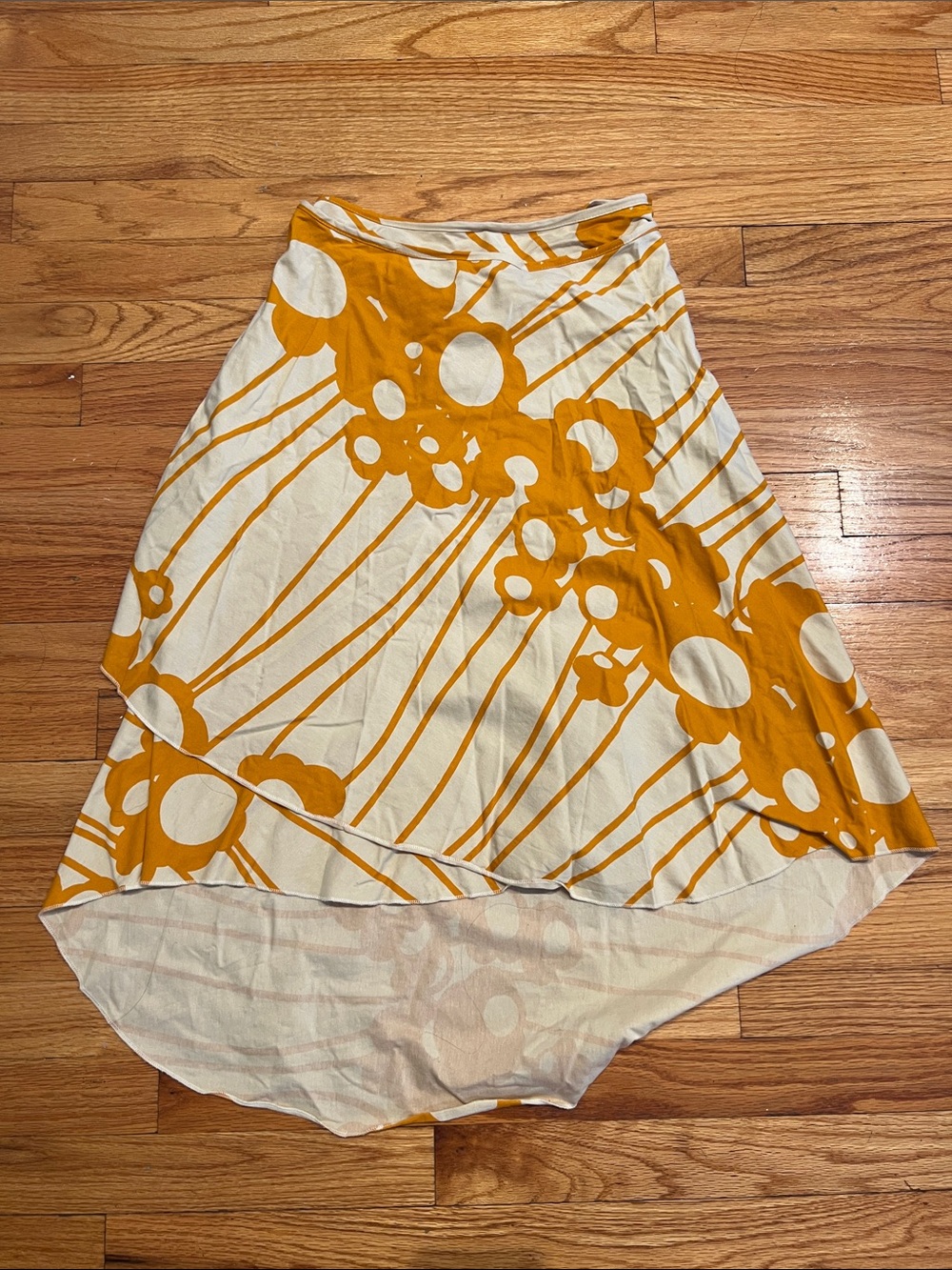 Vintage Marimekko x Mika Pirainen Floral Print Wrap high-low Skirt